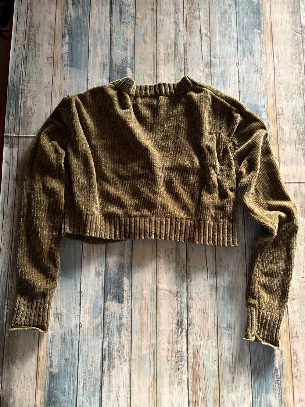 Urban Outfitters Maura Chenille Cropped Cardigan Size Small - Picture 5 of 6